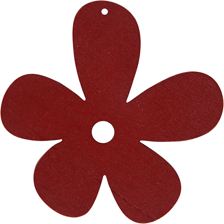 Creativ Company Blume, Größe 57x51 mm, Stärke 2 mm, weinrot, 10 Stück 1 Box