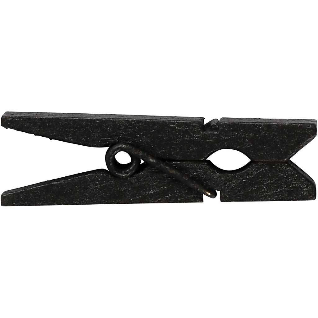 Creativ Company Mini-Wäscheklammer, Größe 35x7 mm, Stärke 9 mm, schwarz, 20 Stück 1 Box