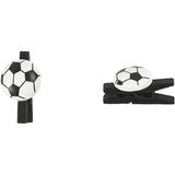 Creativ Firmenklammer mit Fußball, Größe 14x25 mm, Stärke 12 mm, schwarz, 10 Stück 1 Box - afbeelding 1