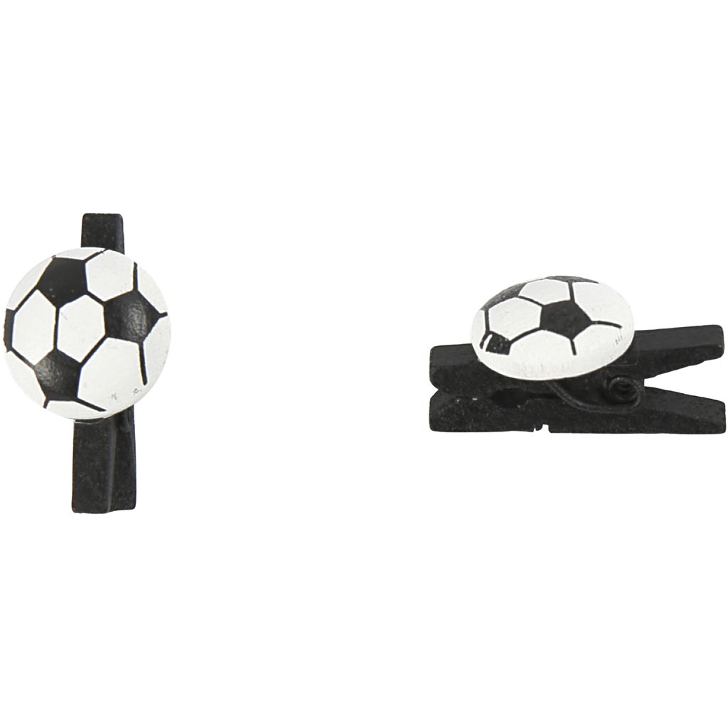Creativ Firmenklammer mit Fußball, Größe 14x25 mm, Stärke 12 mm, schwarz, 10 Stück 1 Box