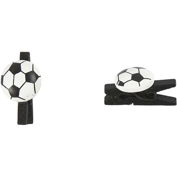 Creativ Firmenklammer mit Fußball, Größe 14x25 mm, Stärke 12 mm, schwarz, 10 Stück 1 Box