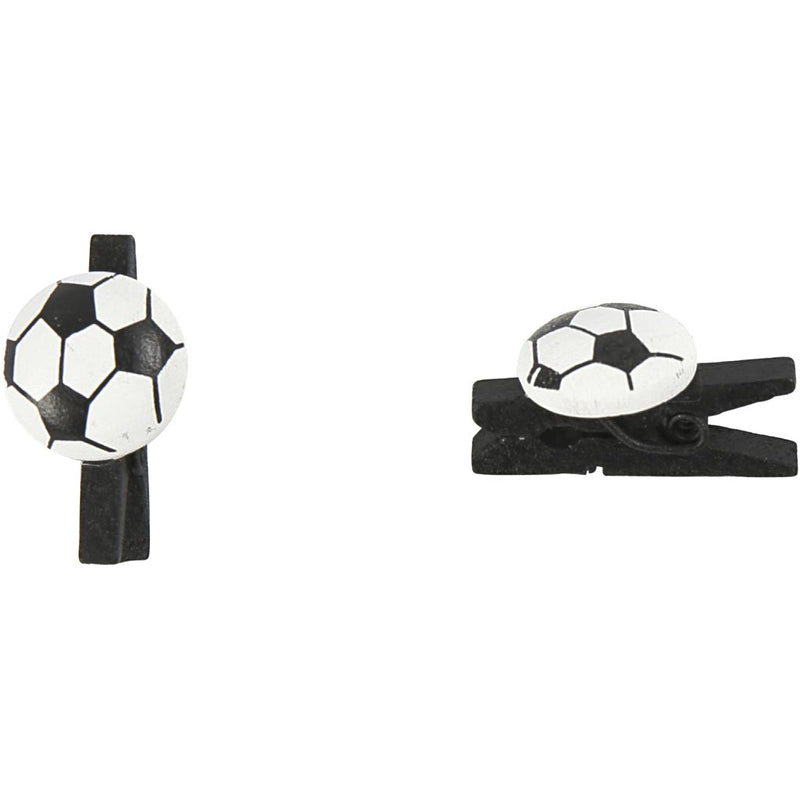 Creativ Firmenklammer mit Fußball, Größe 14x25 mm, Stärke 12 mm, schwarz, 10 Stück 1 Box