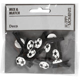 Creativ Firmenklammer mit Fußball, Größe 14x25 mm, Stärke 12 mm, schwarz, 10 Stück 1 Box - afbeelding 2