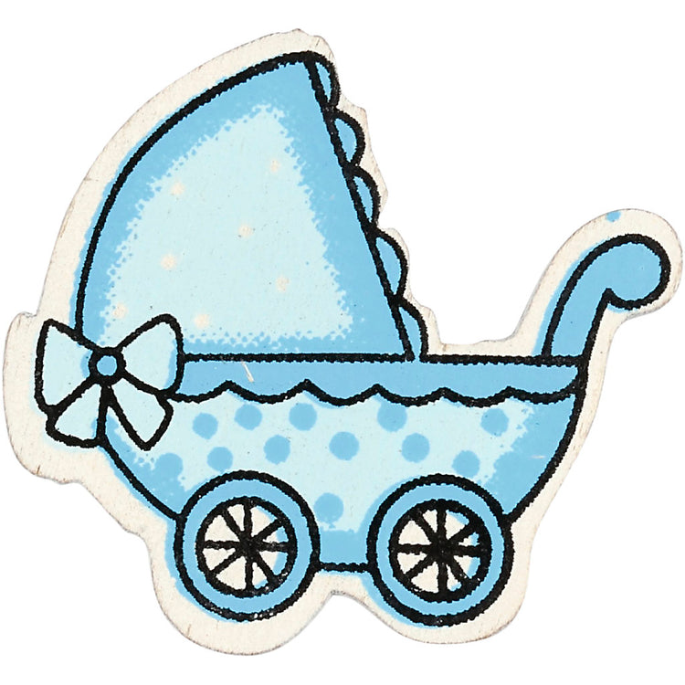 Kinderwagen der Firma Creativ, Größe 34x31 mm, Stärke 1,7 mm, hellblau, 10 Stück 1 Karton
