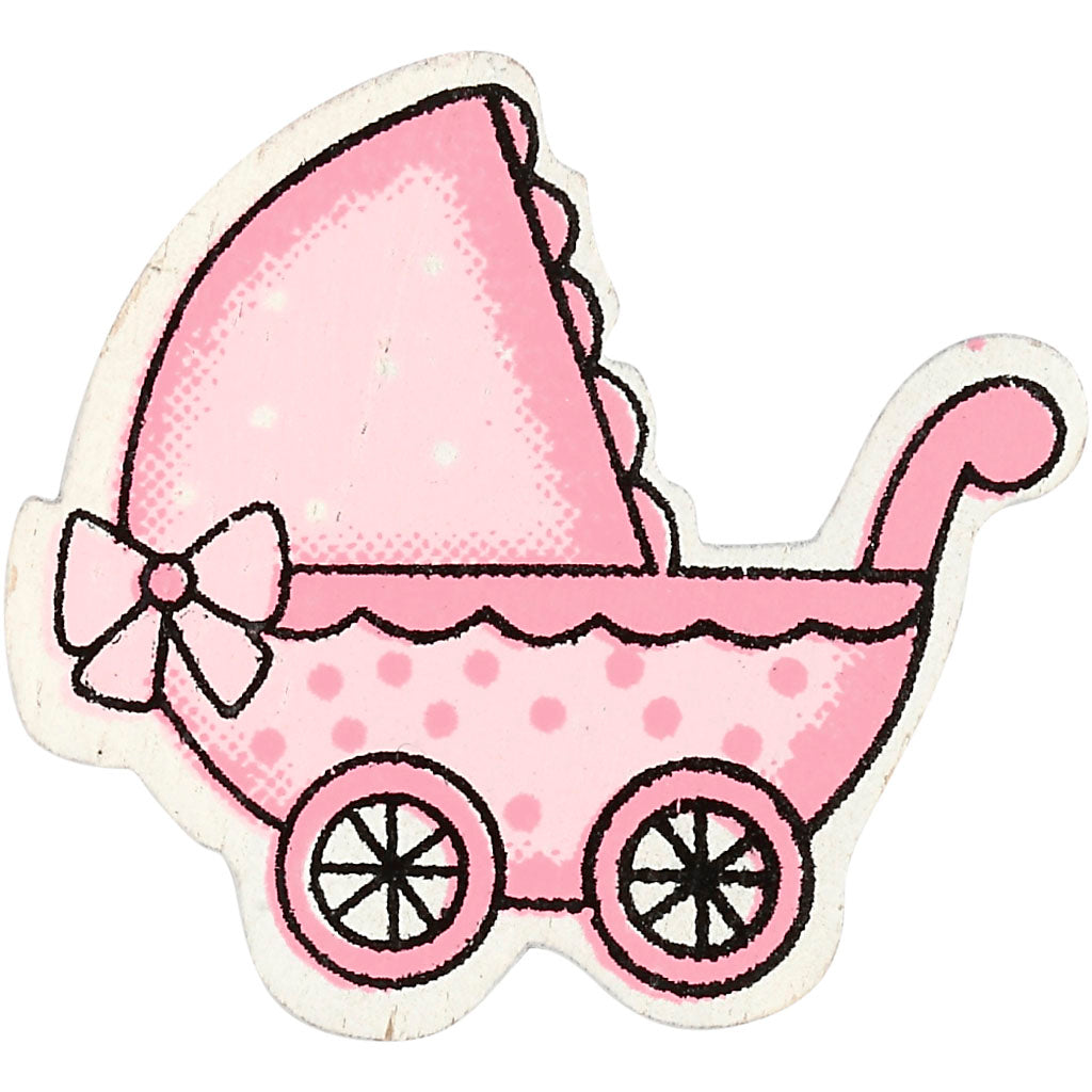 Kinderwagen der Firma Creativ, Größe 34x31 mm, Stärke 1,7 mm, hellrot, 10 Stück 1 Karton