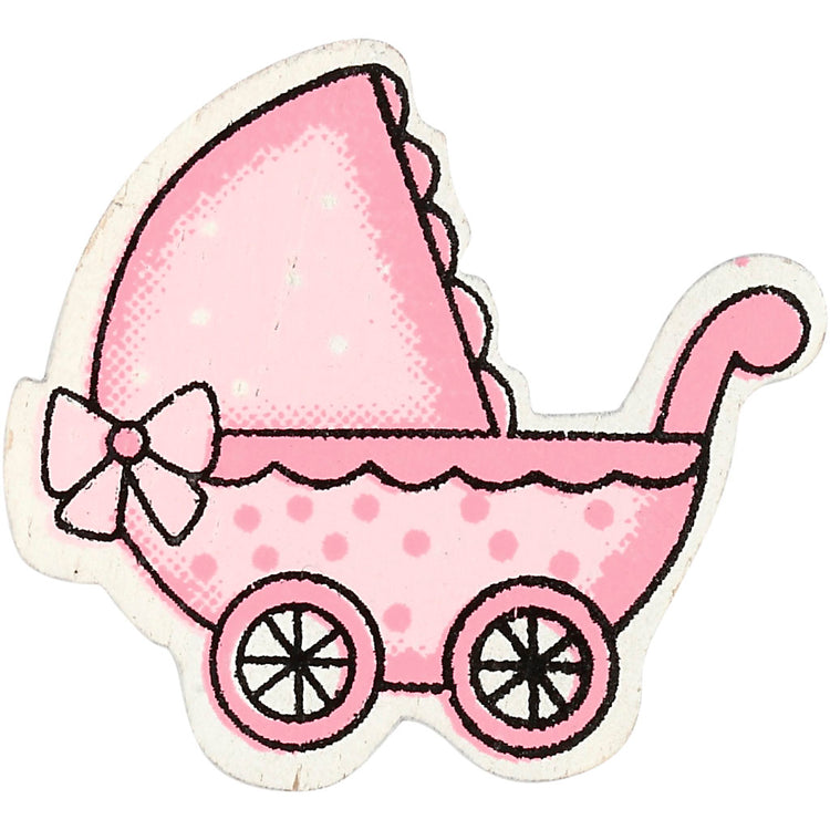 Kinderwagen der Firma Creativ, Größe 34x31 mm, Stärke 1,7 mm, hellrot, 10 Stück 1 Karton