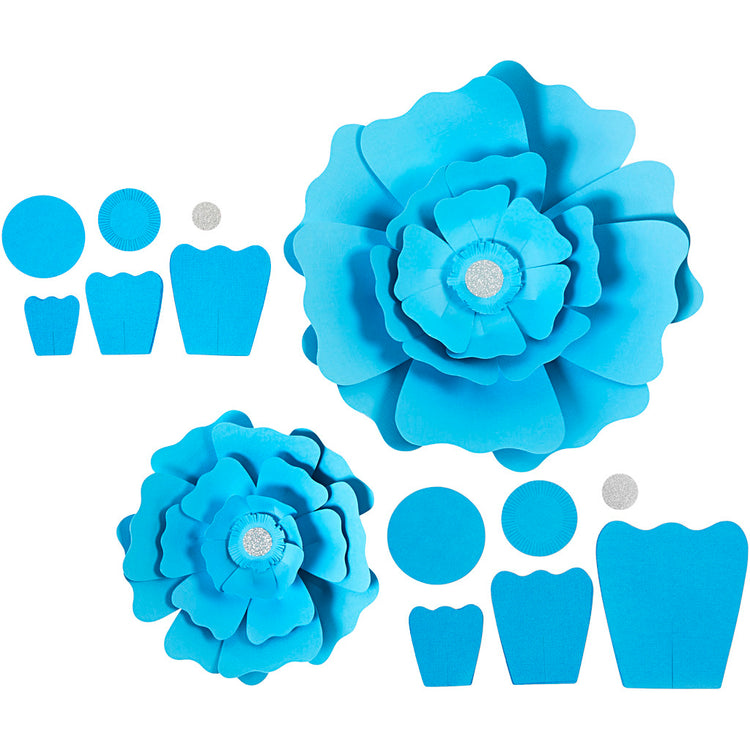 Creativ Company Papierblumen, D 15+25 cm, 230 gr, hellblau, 2 Stück 1 Box