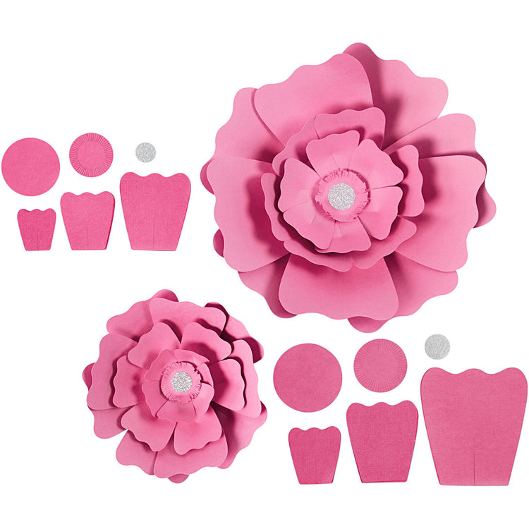 Creativ Company Papierblumen, D 15+25 cm, 230 g, hellrot, 2 Stück 1 Box