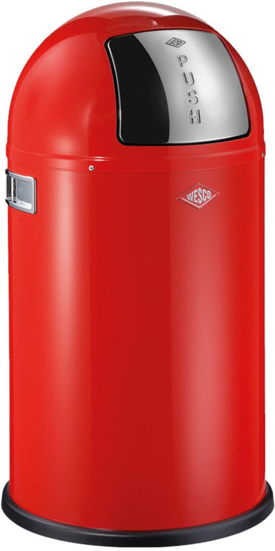Wesco Pushboy Junior Abfallbehälter | 22 Liter | Metall - rot | Mülleimer - hergestellt in Deutschland