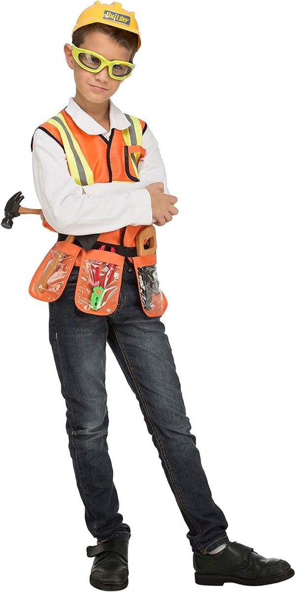 Mom Funcompany Bauarbeiter Verkleidungsset Orange Kinder - 3-5 Jahre