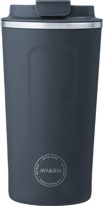 Aya ida aya ida - cup2go - Kaffeetasse - Coffee to go - Reisebecher - Mitnehmen - 500ml - Marineblau Neu!