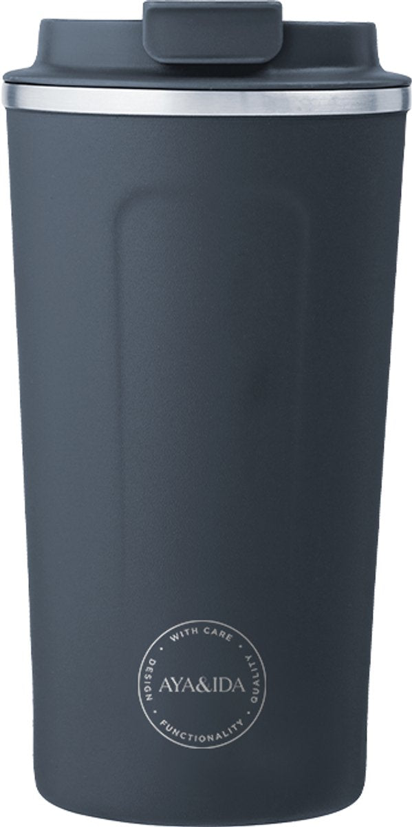 Aya ida aya ida - cup2go - Kaffeetasse - Coffee to go - Reisebecher - Mitnehmen - 500ml - Marineblau Neu!