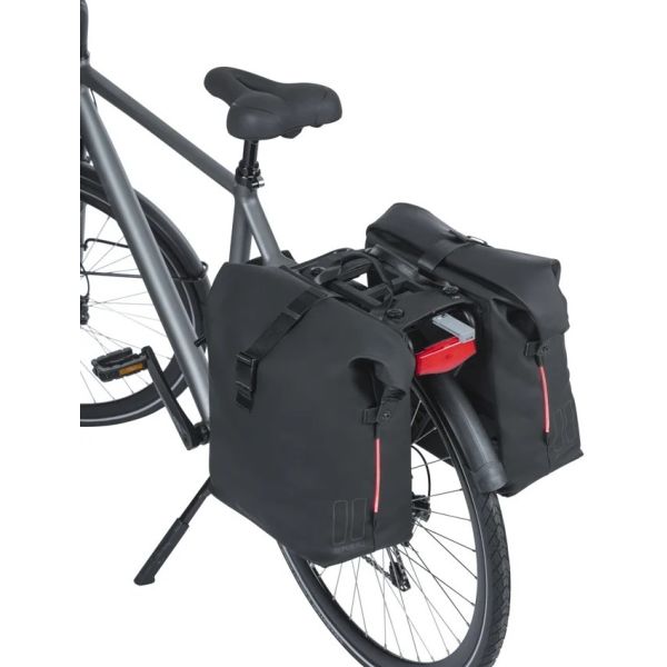 Basilikum Doppelfahrradbeutel Soho Nordlich Mik 41 Liter - Schwarz