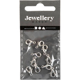 Creativ Company Karabiner, L: 10 mm, versilbert, 10 Stück 1 Box - afbeelding 2
