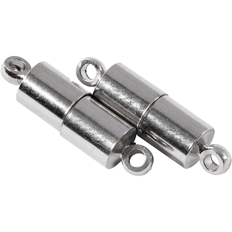 Creativ Company Magnetverschluss mit Ösen, L: 15 mm, D 5 mm, versilbert, 10 Stück 1 Box