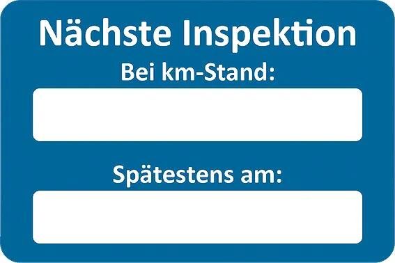 Eichner Sticker Inspection Kundendienstaufkleber