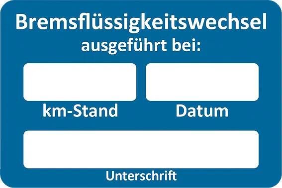 Eichner Aufkleber Bremsbremsfl. Kundendienstaufkleber