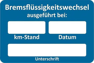 Eichner Aufkleber Bremsbremsfl. Kundendienstaufkleber