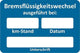 Eichner Aufkleber Bremsbremsfl. Kundendienstaufkleber