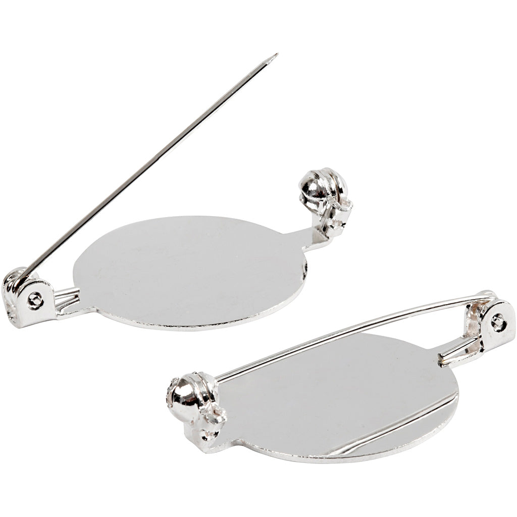 Creativ Company Broschennadel, D 20 mm, versilbert, 100 Stück 1 Box