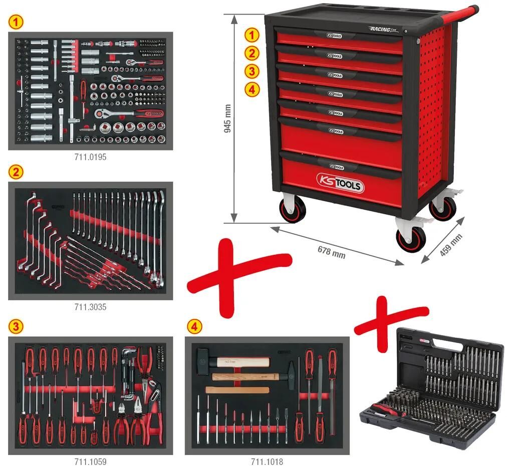 KS Tools Tool Trolleys Racingline KS Tools 515 PCs.