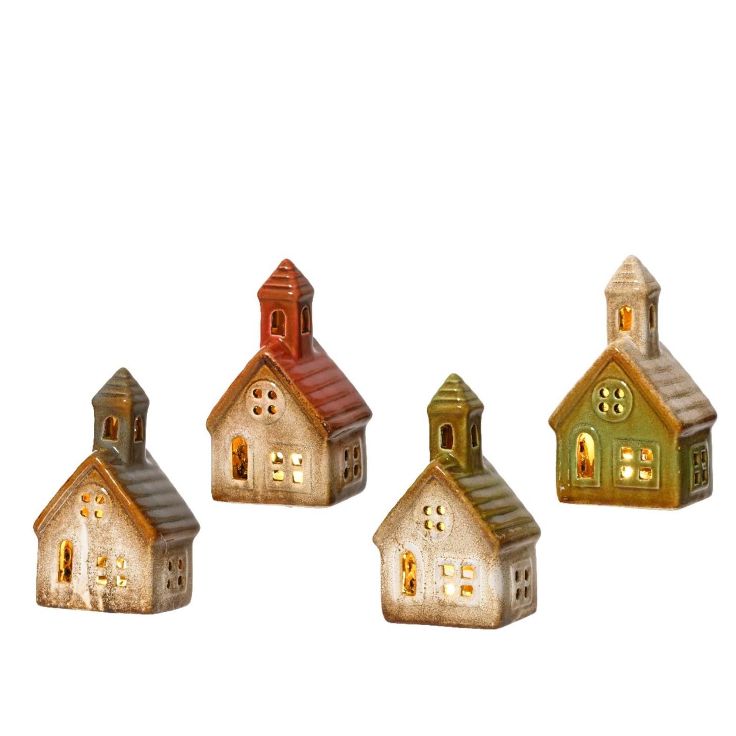 Lumineo Keramikhaus mit LED 13x7,5x5,5cm
