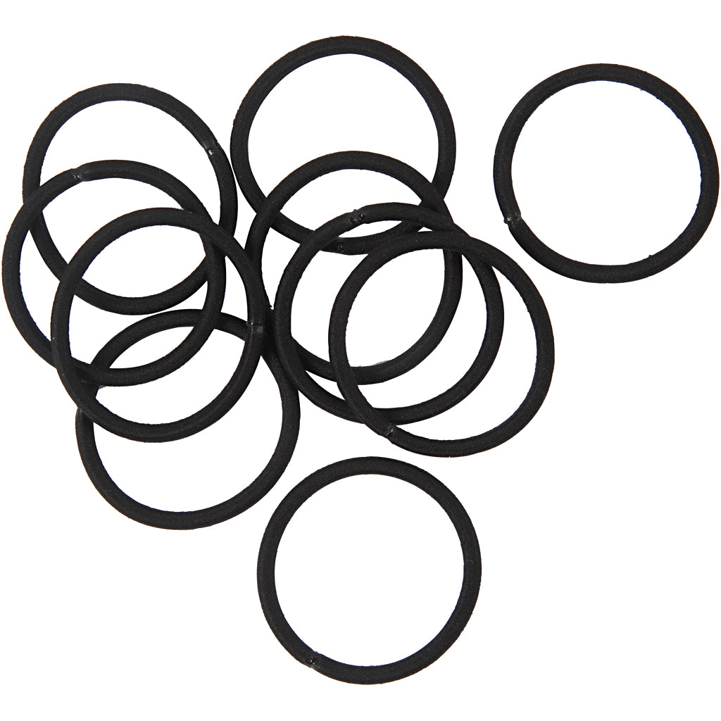 Creativ Company Haargummi, D 45 mm, schwarz, 10 Stück 1 Box