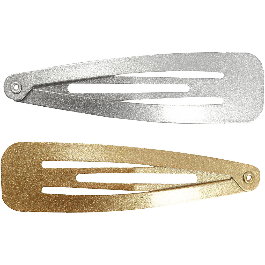 Creativ Company Haarnadel, L: 66 mm, B: 17 mm, Gold, Silber, 4 Stück 1 Box