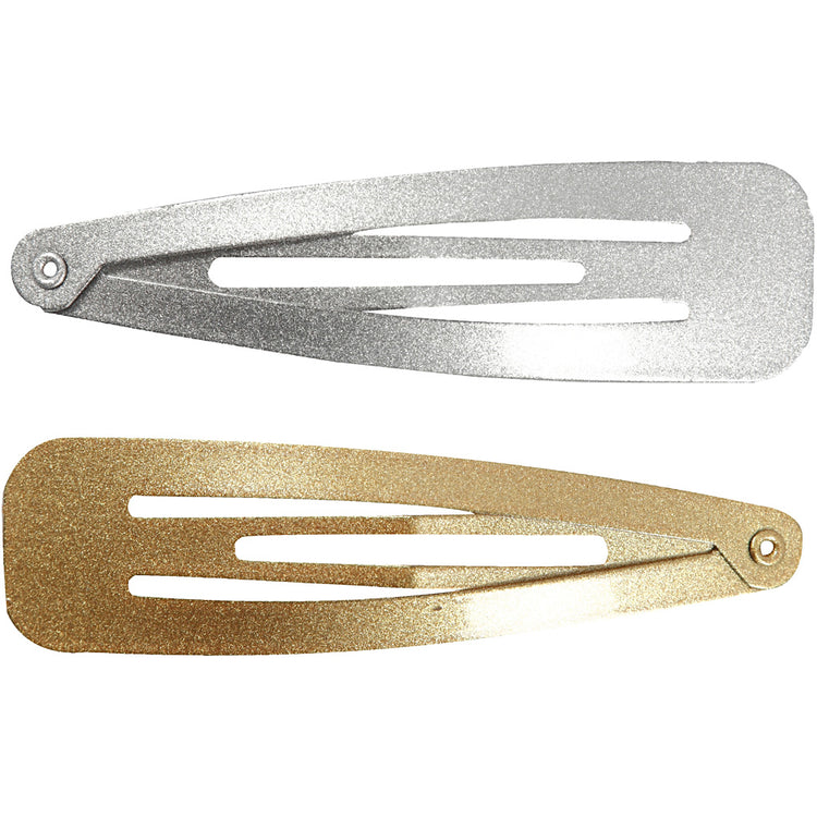 Creativ Company Haarnadel, L: 66 mm, B: 17 mm, Gold, Silber, 4 Stück 1 Box