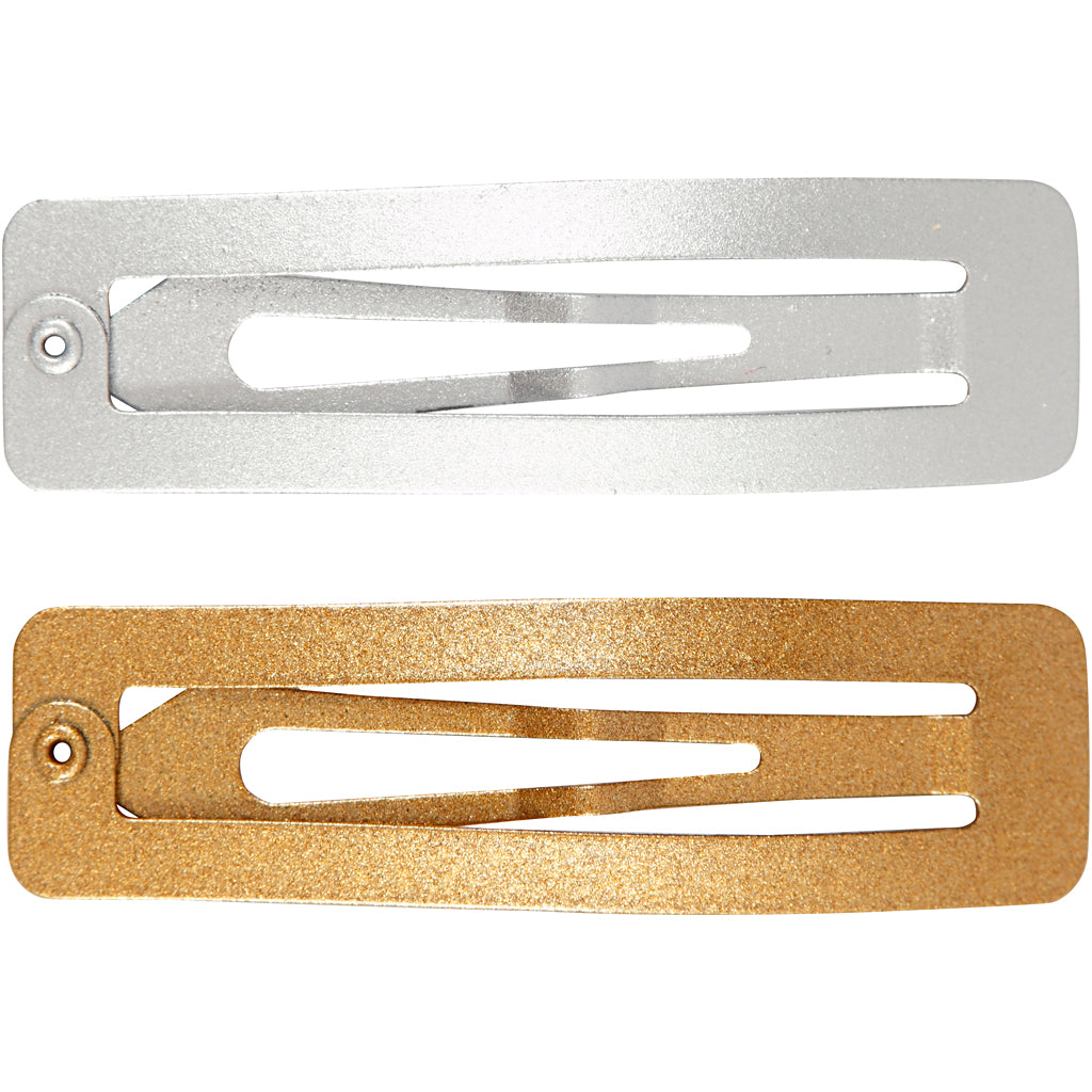 Creativ Company Haarnadel, L: 58 mm, B: 16 mm, Gold, Silber, 4 Stück 1 Box