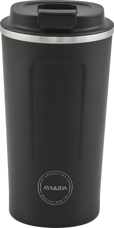 Aya ida aya ida - cup2go - Thermobecher - Kaffeebecher - Coffee to go - Reisebecher - Mitnehmen - 500ml - Mattschwarz