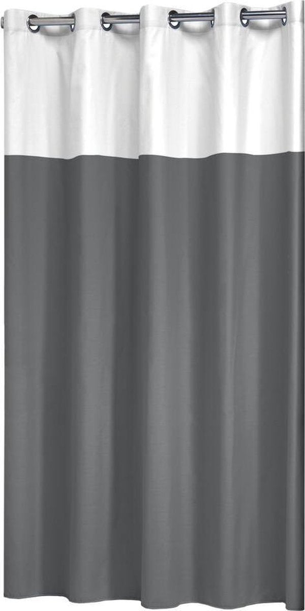 Doppelter Duschvorhang Sealskin 180 x 200 cm – Polyester-Baumwolle – Grau