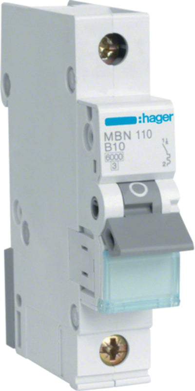 Hager Leistungsschalter 1-polig 10a – MBN110 – Typ B