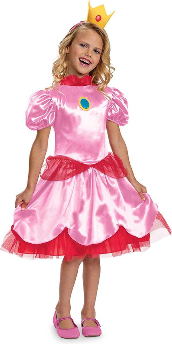 Verkleidung Nintendo – Super Mario Bros, Princess Peach Fancy Dress Up, Größe M (7–8 Jahre), Mädchen
