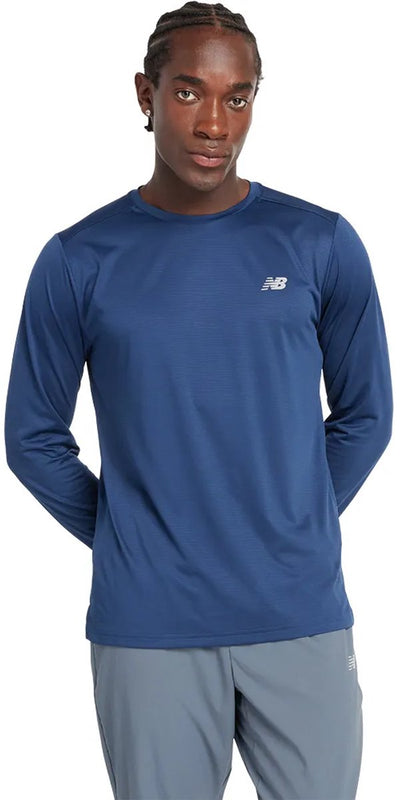New Balance Sport Essential Langarm-Sportpullover für Herren – Marineblau