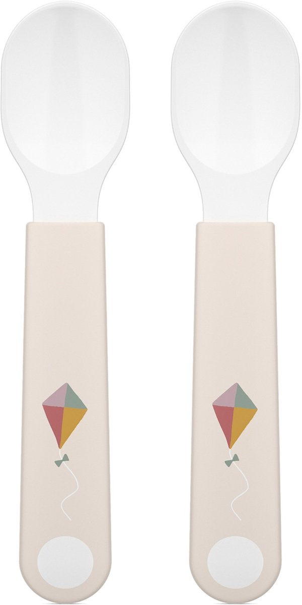 Mepal Mio Übungslöffel – 2er-Set – guter Halt – Kindergeschirr – Sunshine Rainbow