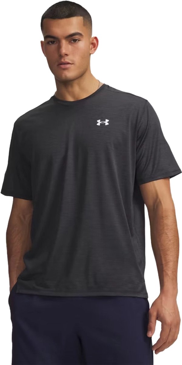 Under Armour UA Tech Vent SS-BLK Herren-Sportshirt – Ultimate Black – Weiß
