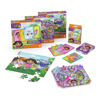 Dora Games Puzzle-Paket Popup-Spiel, Kartenspiel, Puzzle