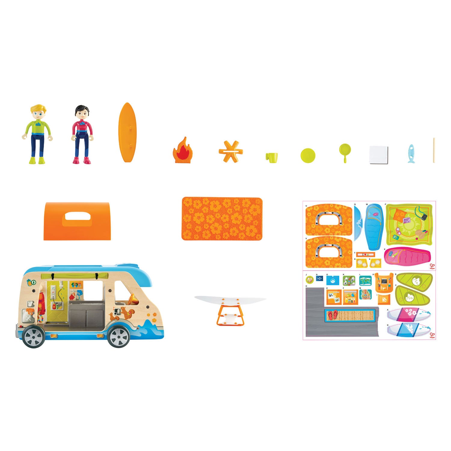 Hape hölzern adventure bus puppenhaus