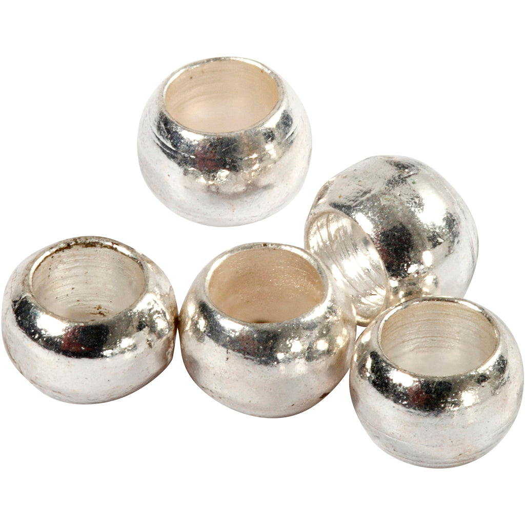 Creativ Company Squeeze Perlen, D 2 mm, Silber, 100 Stück 1 Box