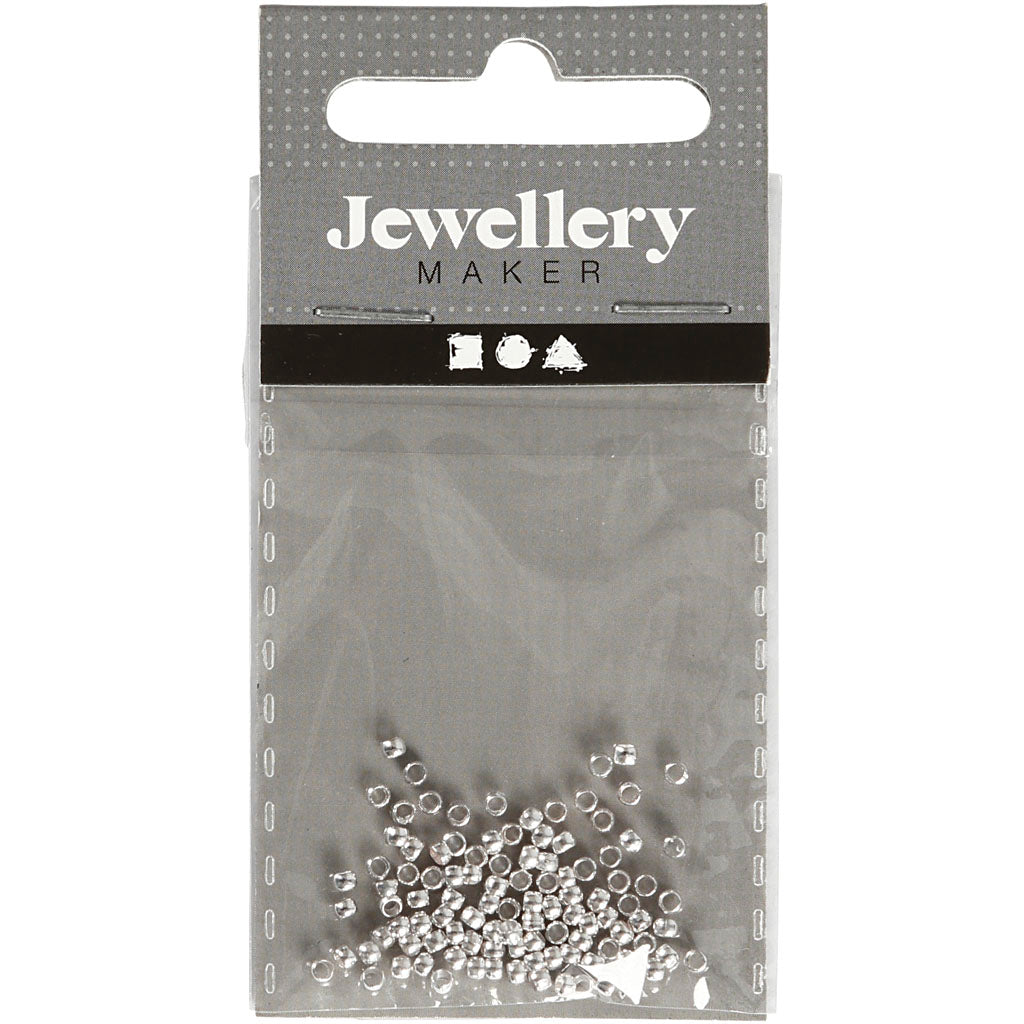 Creativ Company Squeeze Perlen, D 2 mm, Silber, 100 Stück 1 Box