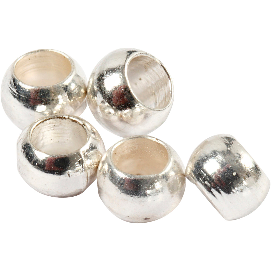 Creativ Company Squeeze Perlen, D 2 mm, Silber, 1000 Stück 1 Box