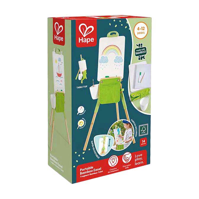 Tragbare Bambus-Staffelei von Hape – 14-tlg.