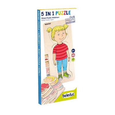 Beleduc Holzschichtenpuzzle Mädchen – 5 Schichten