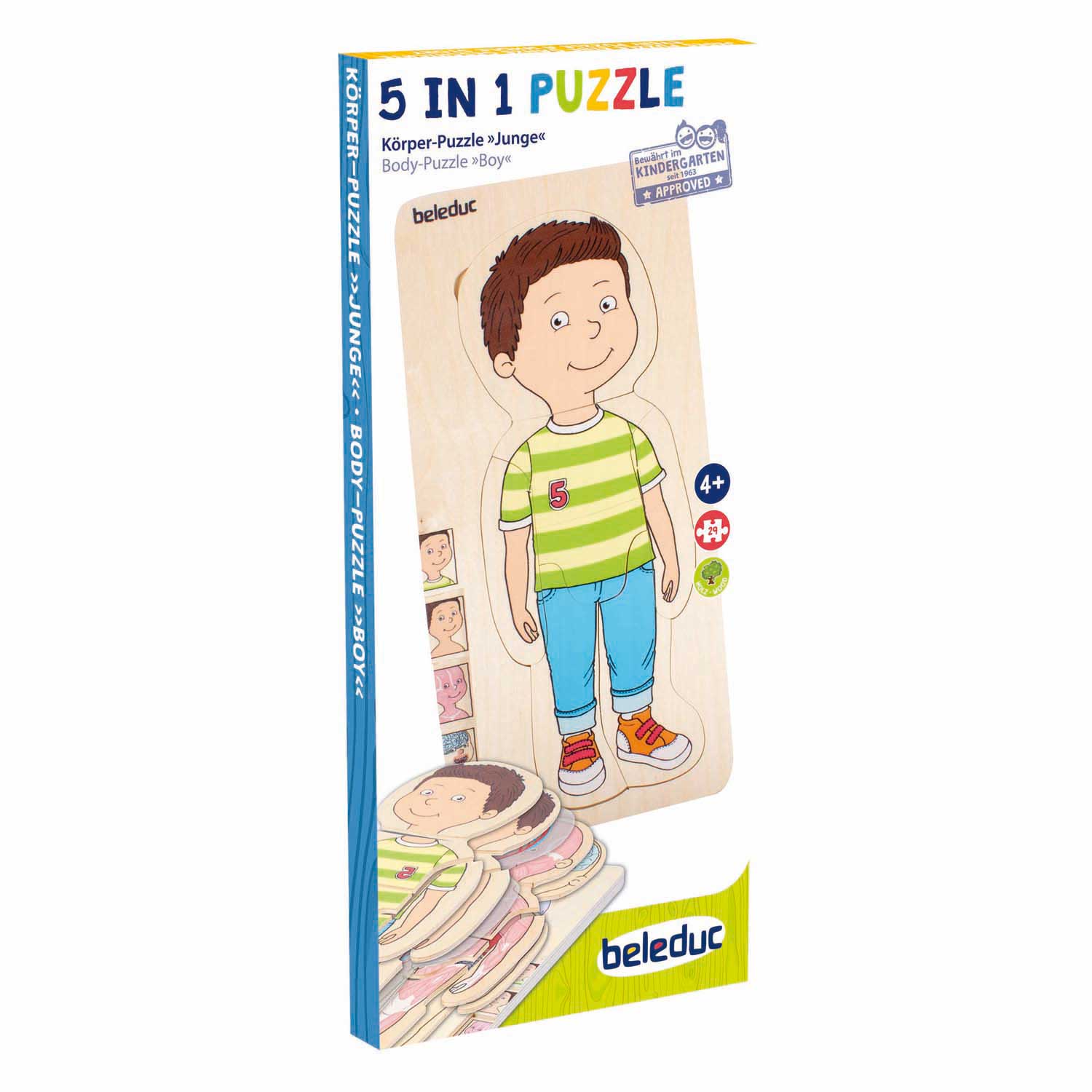 Beleduc Holzschichtenpuzzle Junge – 5 Schichten