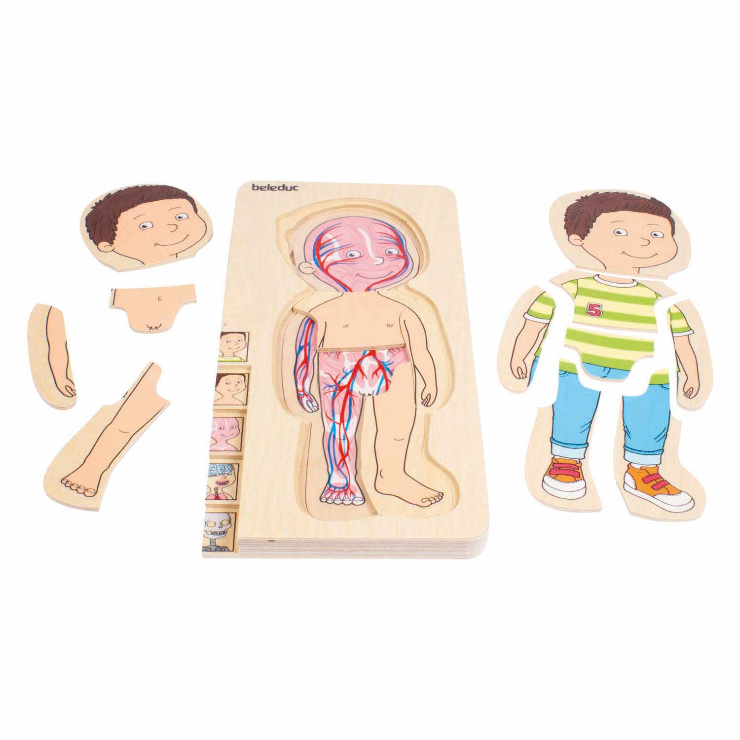 Beleduc Holzschichtenpuzzle Junge – 5 Schichten