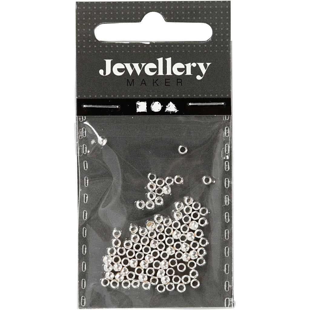 Creativ Company Squeeze Perlen, D 2,5 mm, Silber, 100 Stück 1 Box
