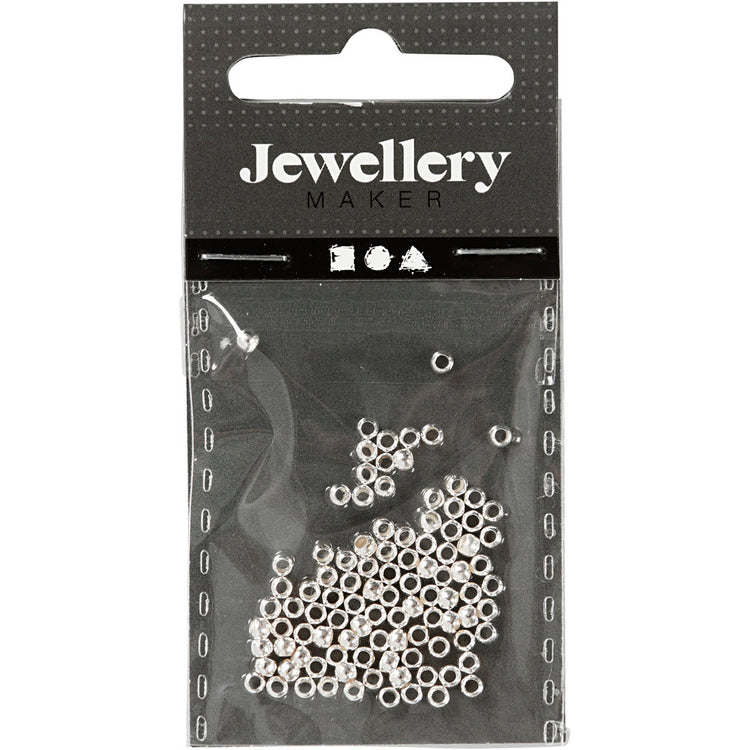 Creativ Company Squeeze Perlen, D 2,5 mm, Silber, 100 Stück 1 Box