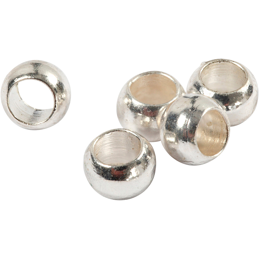 Creativ Company Squeeze Perlen, D 2,5 mm, Silber, 100 Stück 1 Box