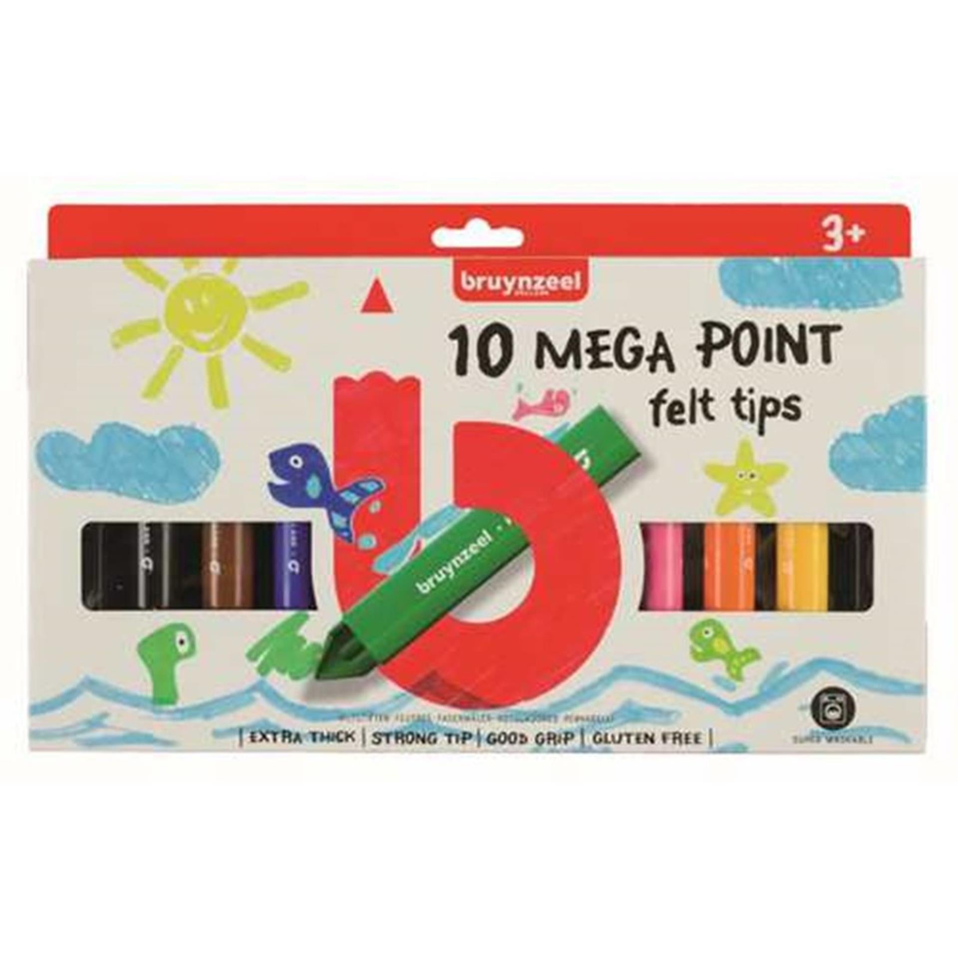 Bruynzeel Kids Mega Viltstifts, 10st.